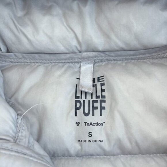 Aritzia TNA The Little Puff Down Hooded Winter Jacket Coat Chrome Silver Small - Picture 4 of 5